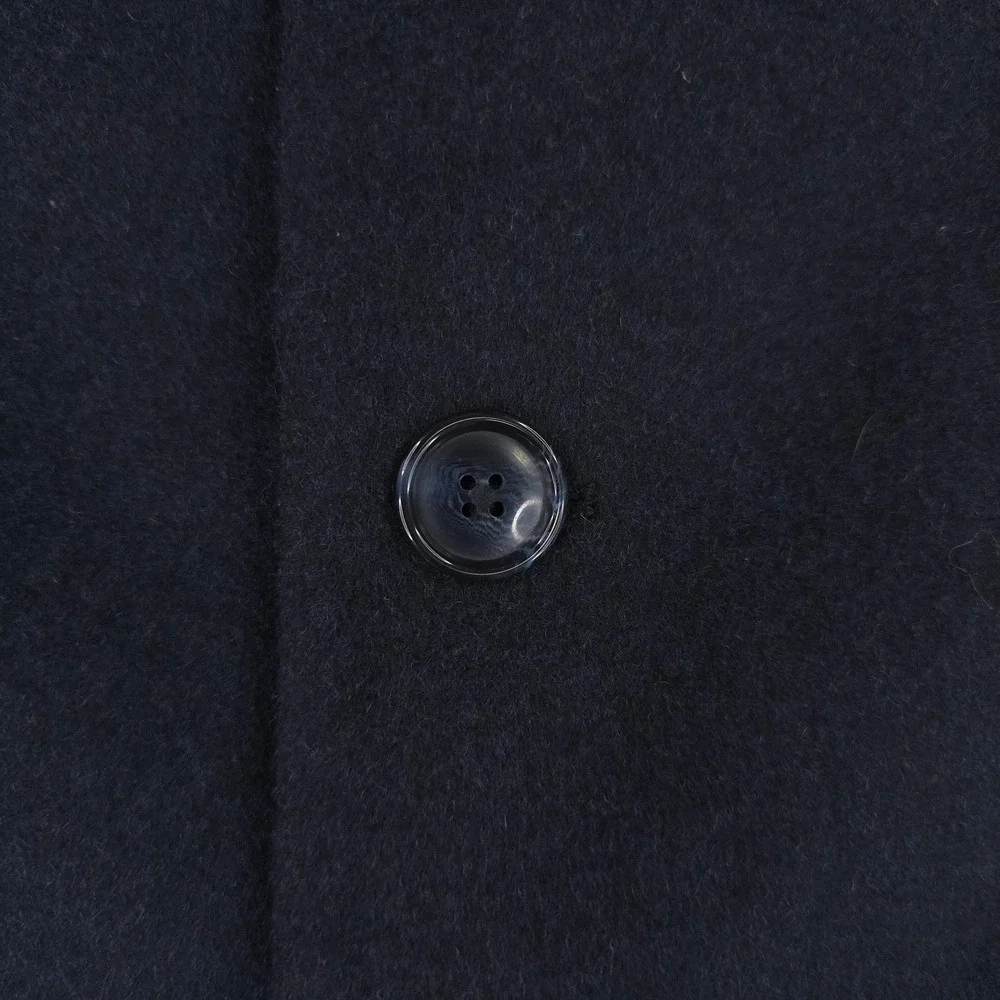 Nautica Coat Mens 48 Blue Wool Single Breasted Long Lined Overcoat Classic